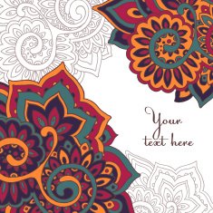 Vector frame pattern of the indian floral ornament N6