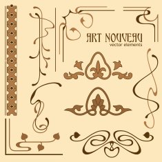 Set of art nouveau elements