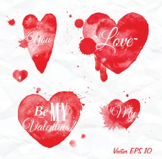 Watercolor Valentines Day Heart N2