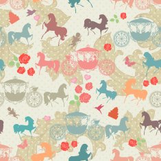 seamless texture horses with carriage N4