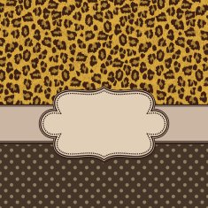 Vintage vector leopard frame N3