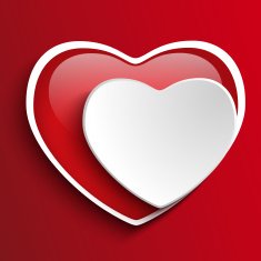 Valentine's Day Heart on Red Background N4