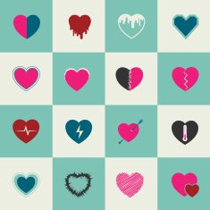 Heart Icons Set abstract color idea