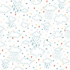 Cartoon seamless pattern with clouds