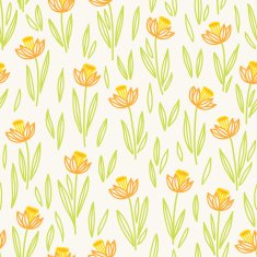 Floral seamless pattern with narcissus