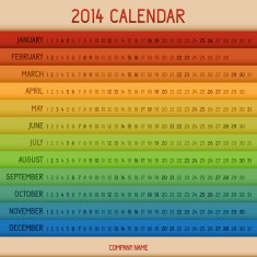 Full color 2014 vector calendar N2