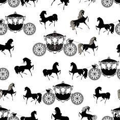 seamless texture horses with carriage N5