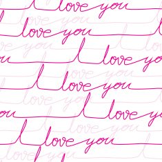 Vector seamless love pattern with letters on paper page