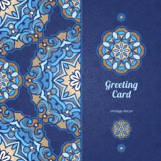 Vintage ornate card in Eastern style N4