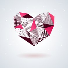 Geometric heart for Valentines Day design