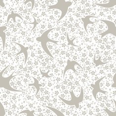 pattern with swallow and flower