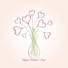 Bouquet from hearts in a vase