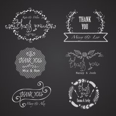 Set of Thank you lettering calligraphy vector logos N2
