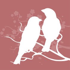 Two birds on a branch Vector illustration