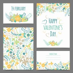 Set of valentine's flower cards N4