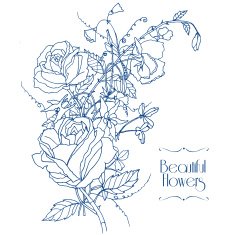 Vintage flowers sketch