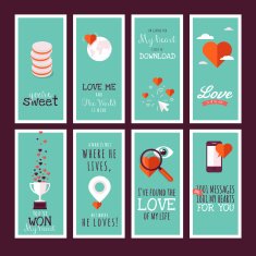 Flat design Valentines day greeting cards