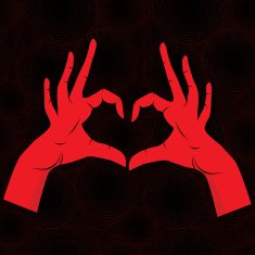 People hand like heart shape on seamless circle background N2