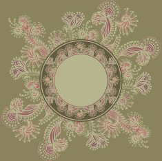 Background with frame and vintage pattern of ornamental flowers hand-drawing N2