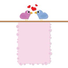 Lover Birds and Frame