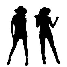 Vector silhouette of a woman N1097