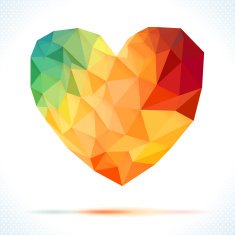Vector Geometric Mosaic Heart Template for Valentines Day Design N10