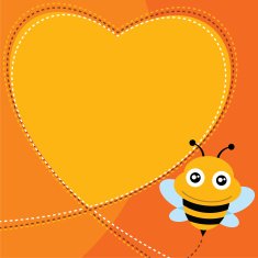 Flying bee and heart shape N2