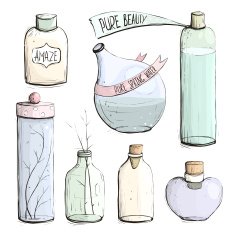 Perfume Bottles and Flask Collection Drawing N2