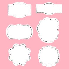 Romance white labels on pink background N2