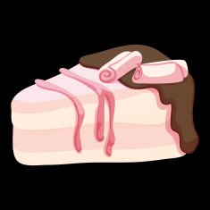 Vector mixed cherry and chocolate piece of cake