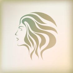 Vintage floral girl on background vector N2