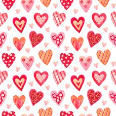 Watercolor seamless pattern for Valentine's day N3
