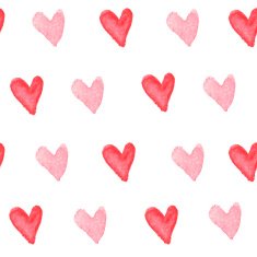 Cute watercolor heart seamless pattern