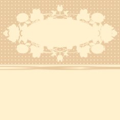 beige card with abstract floral ornament N2
