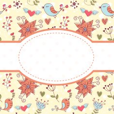 Lovely colorful invitation postcard N5