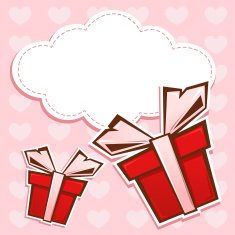 Love invitation card with gift boxes N2