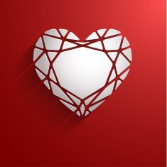 Heart-shaped diamond 3d icon N2