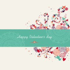 Valentine`s day banner greeting card