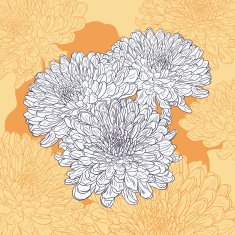 Floral card with chrysanthemum N12