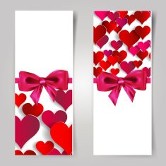 Valentines day Abstract cards with paper hearts N8