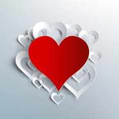 Valentines day Abstract paper hearts Love N9