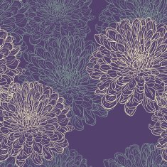 Seamless pattern with chrysanthemums N5