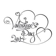 Caligraphic Text - Valentines Day 2014