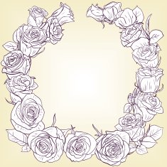 Floral frame with roses N8