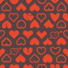 Different abstract heart silhouettes