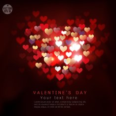 Valentine hearts shiny background and space for text vector illustration N2