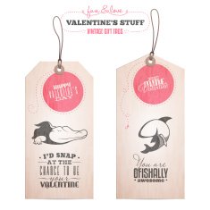 Set of Valentine's day gift tags