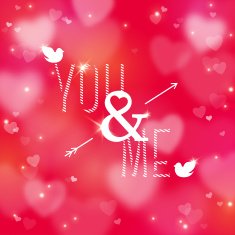 Happy valentines day card with hearts and arrow N2
