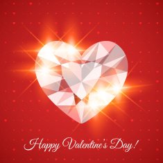 Happy Valentine's day Card with diamond