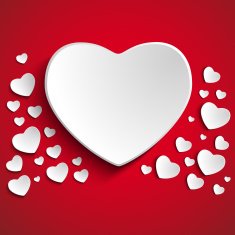 Valentine Day Heart on red Background N4